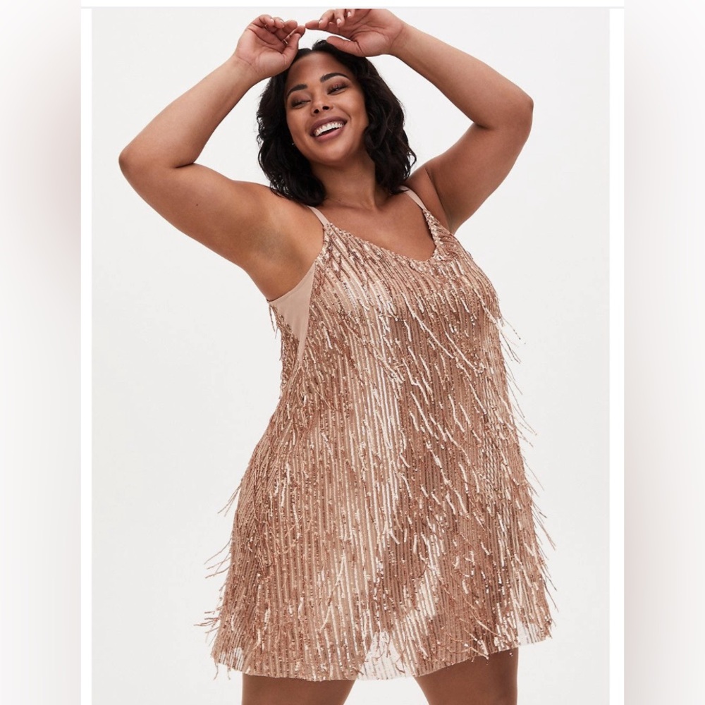 Torrid Fringe Sparkle Sequin Dress Size 18-20